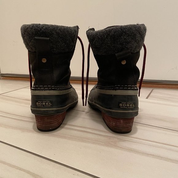 Sorel Slimpack Lace Duck Boot Women's Black Size 9 - Picture 6 of 12